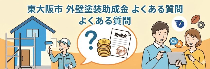 東大阪市の外壁塗装助成金に関するよくある質問のイラスト画像