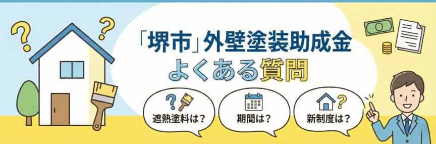 堺市の外壁塗装助成金に関するよくある質問のイラスト画像